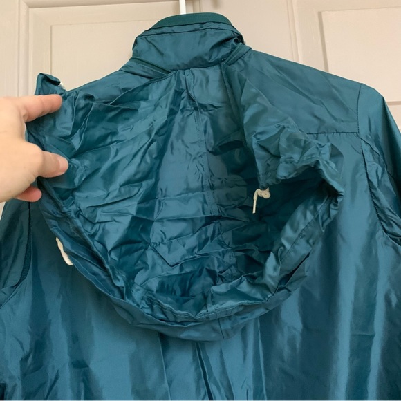 Vintage Izod jacket dark teal blue green windbreaker lightweight hoodie - Picture 4 of 6